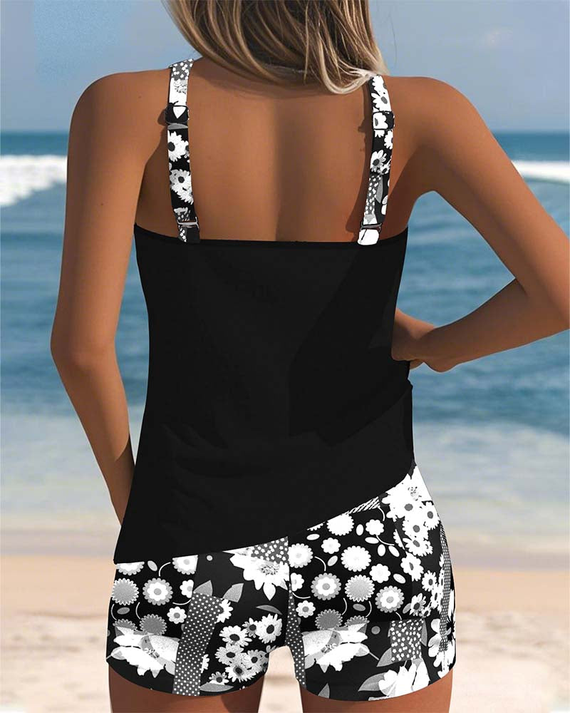 Bernice | Two Piece Tankini Set with Swim Shorts