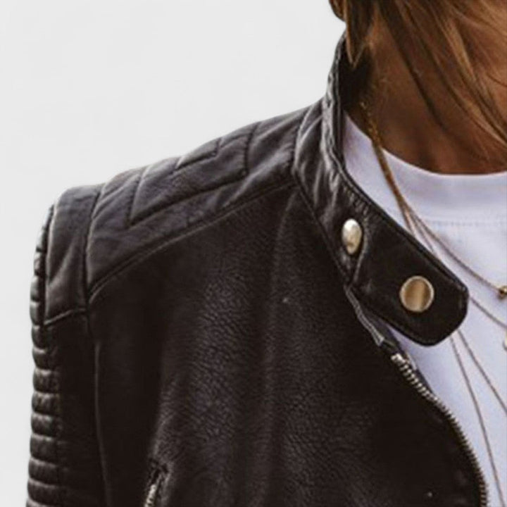Bethany | Classic Moto Jacket with Zip Detail