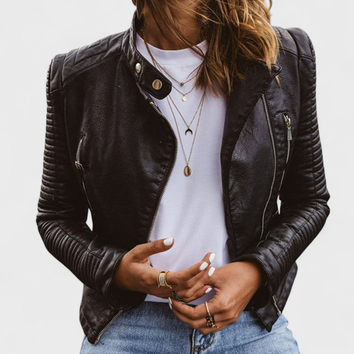 Bethany | Classic Moto Jacket with Zip Detail