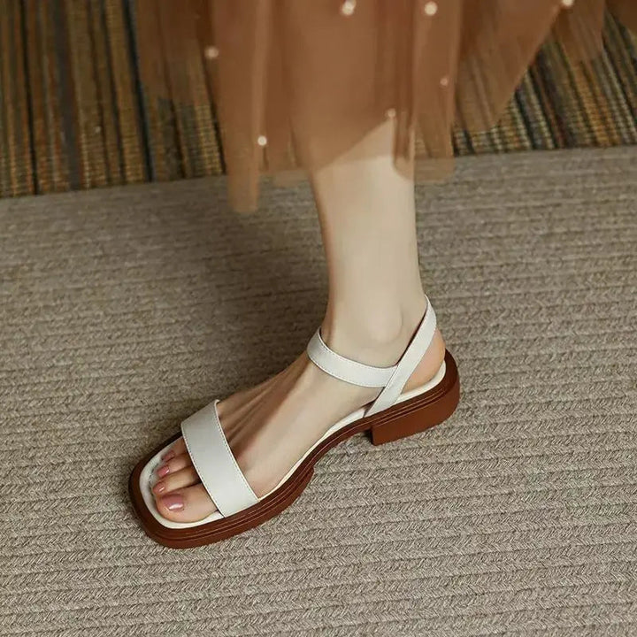 Bette | Minimalist Flat Sandals with Ankle Strap