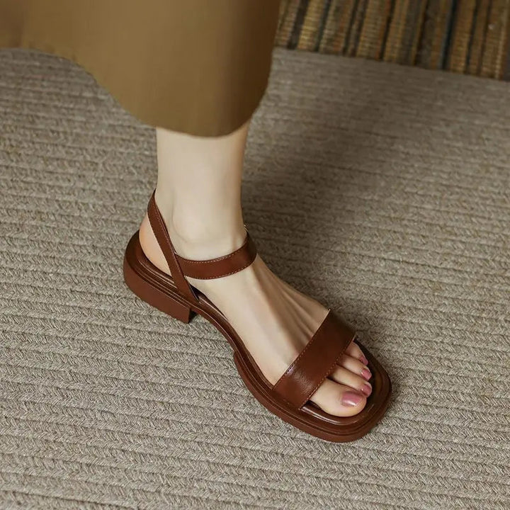 Bette | Minimalist Flat Sandals with Ankle Strap