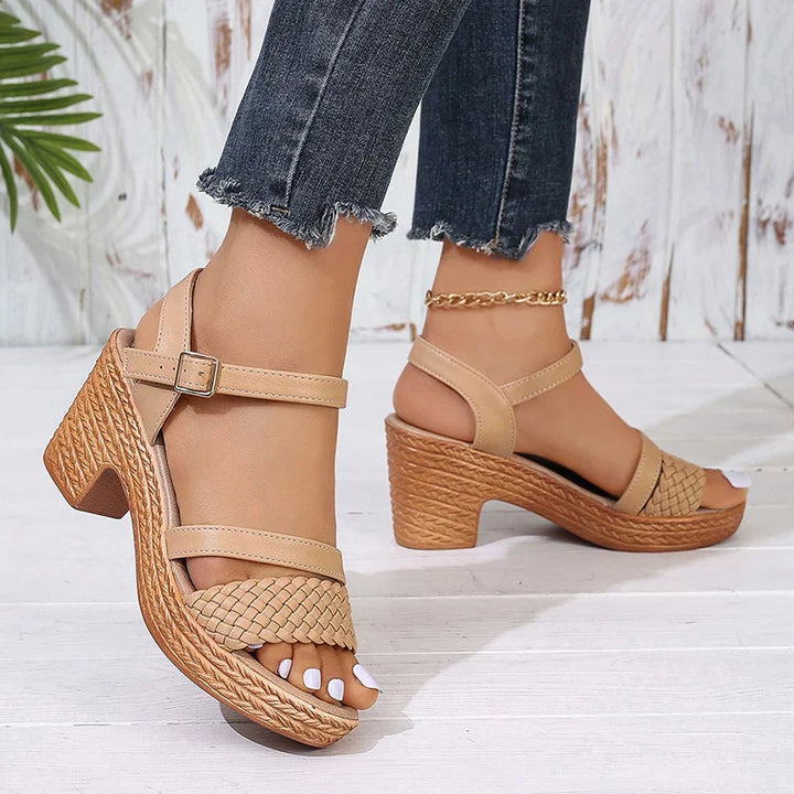 Bianca | Platform Sandals with Woven Strap