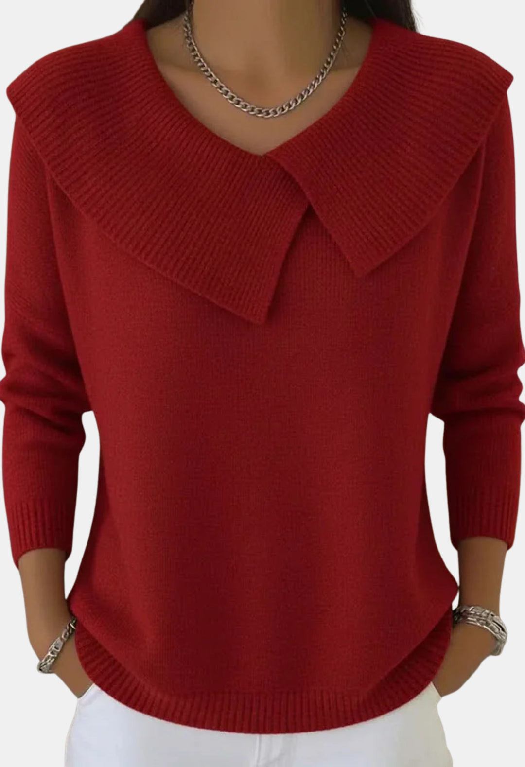 Blair | Knit Sweater with Oversized Collar