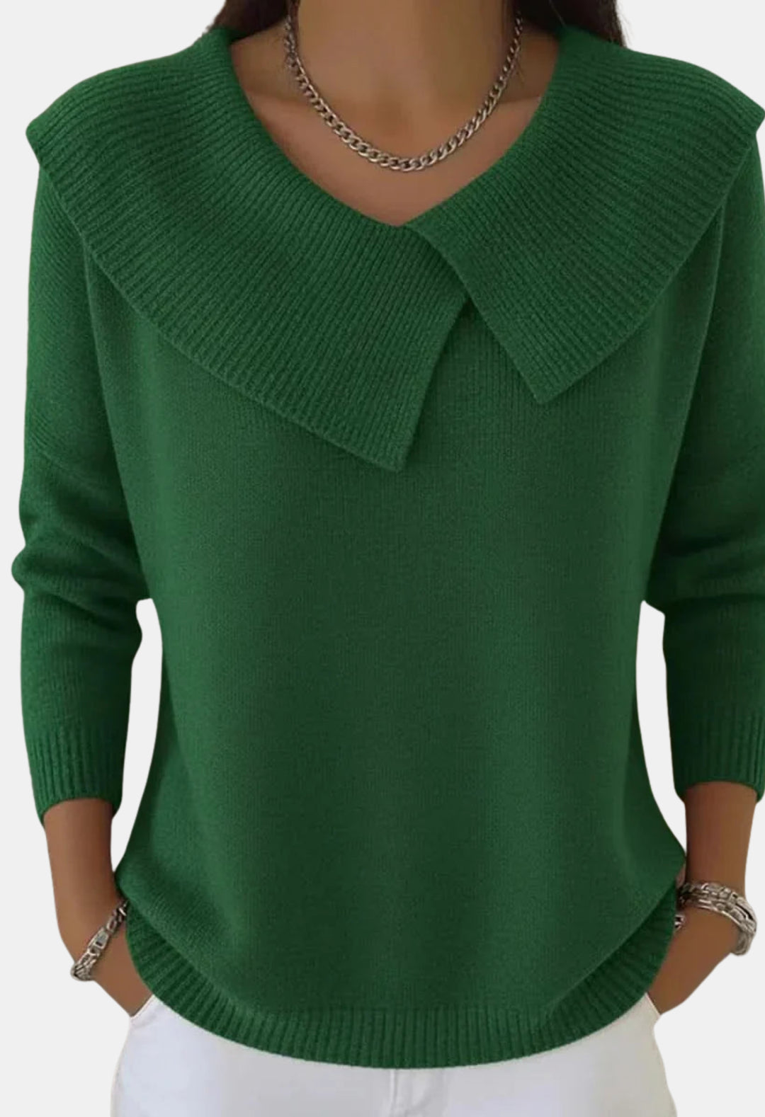 Blair | Knit Sweater with Oversized Collar