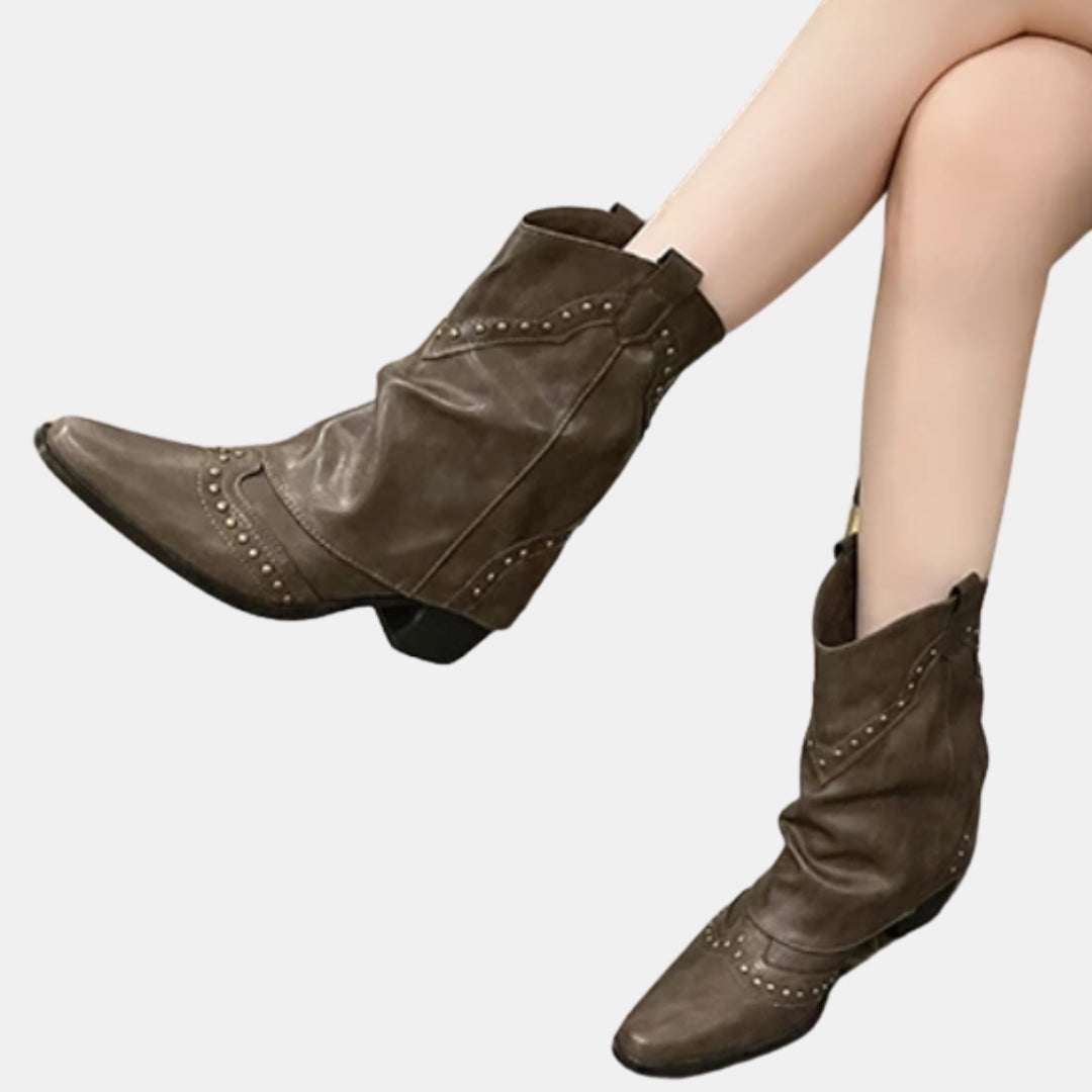 Bonita | Studded Western Ankle Boots
