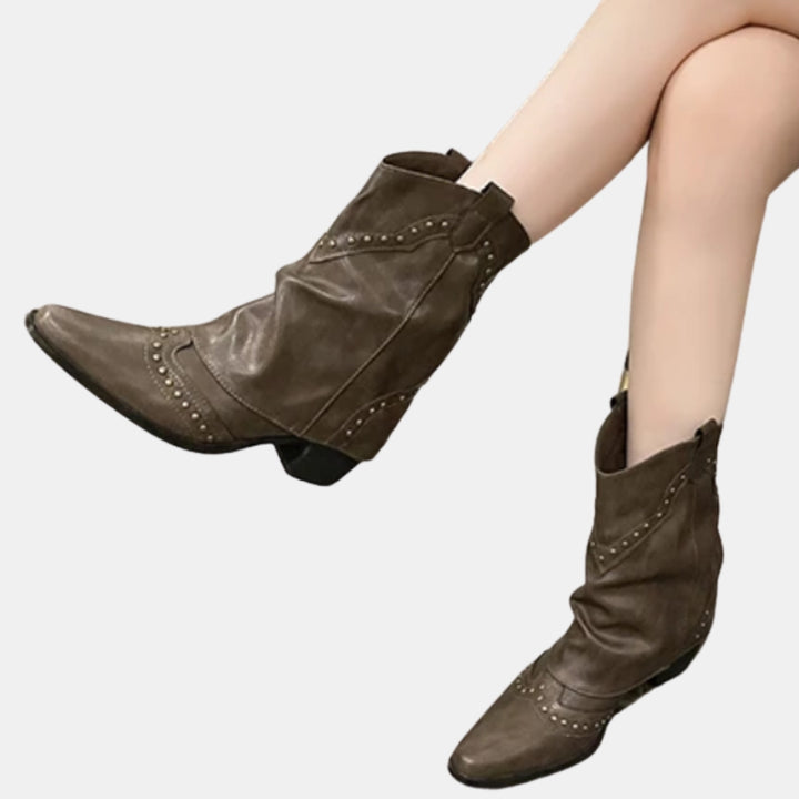 Bonita | Studded Western Ankle Boots
