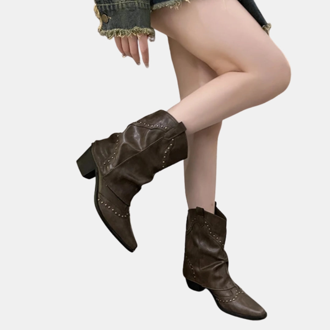 Bonita | Studded Western Ankle Boots
