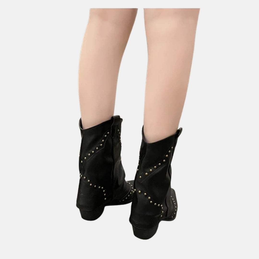 Bonita | Studded Western Ankle Boots