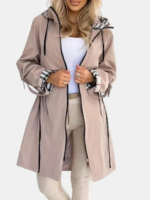Braelyn | Hooded Trench Coat with Zip Front