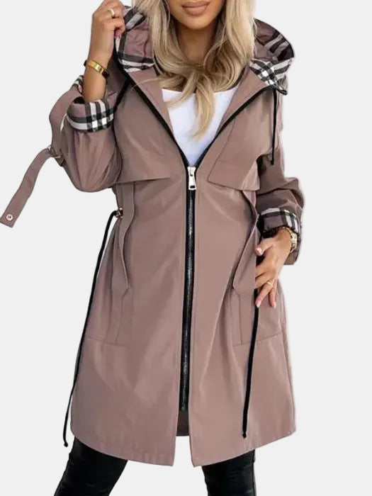 Braelyn | Hooded Trench Coat with Zip Front