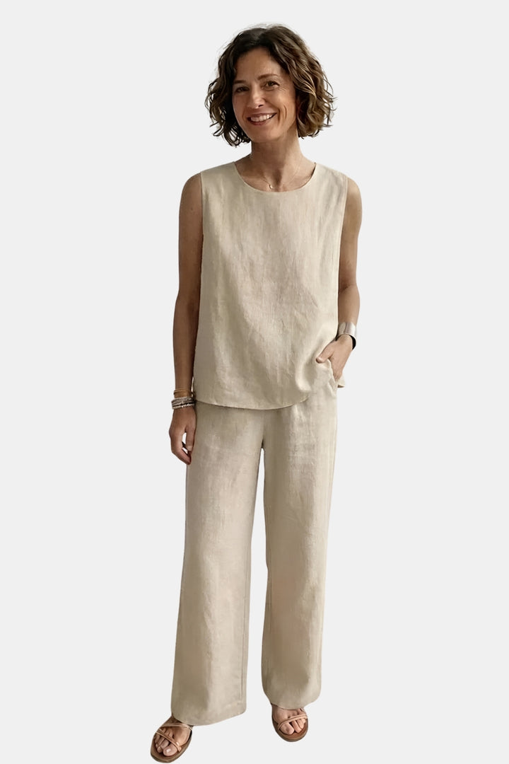 Brenna | Two Piece Set with Sleeveless Top and Wide Leg Pants