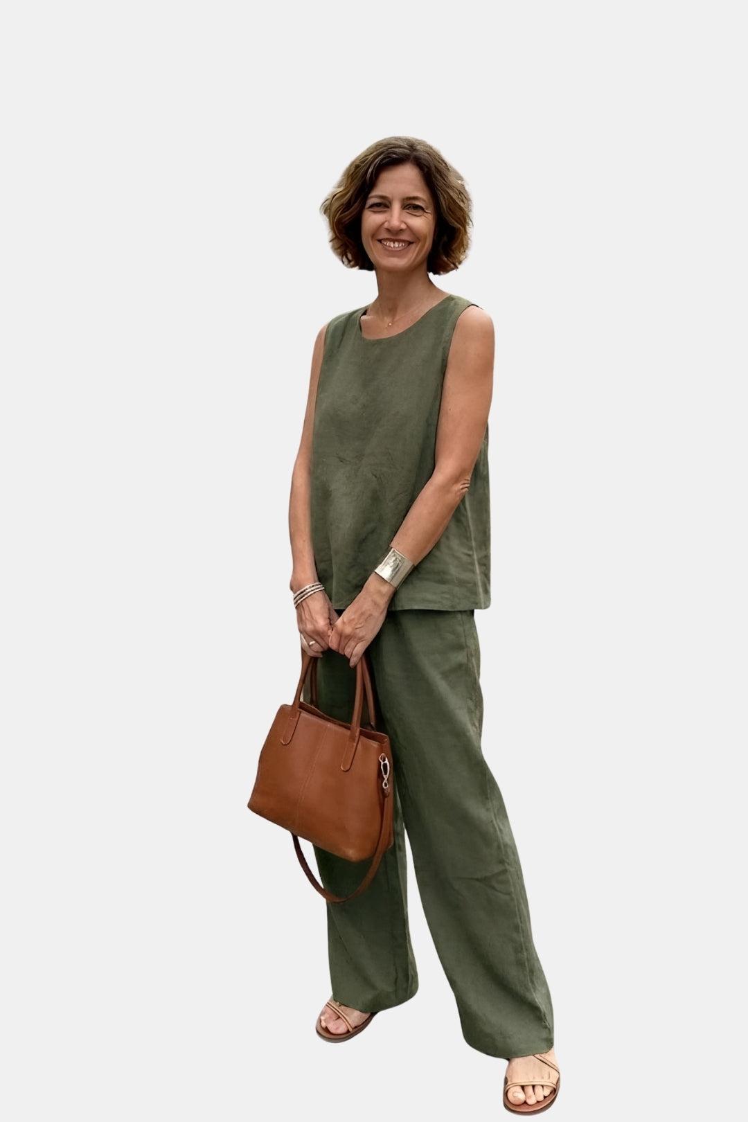 Brenna | Two Piece Set with Sleeveless Top and Wide Leg Pants