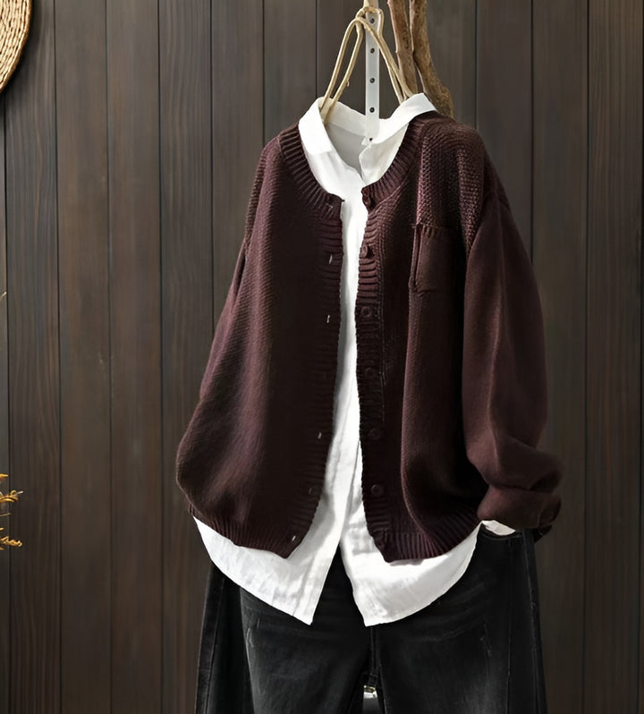 Brenora | Oversized Knit Cardigan with Buttons