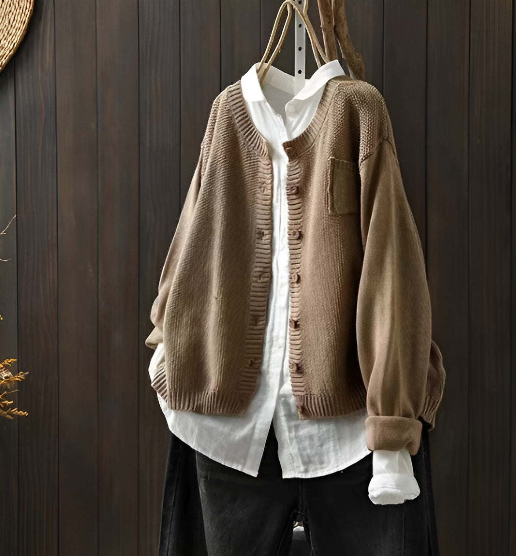 Brenora | Oversized Knit Cardigan with Buttons
