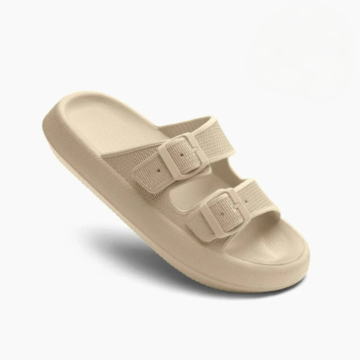 Briallen | Double Strap Slide Sandals with Buckle Detail