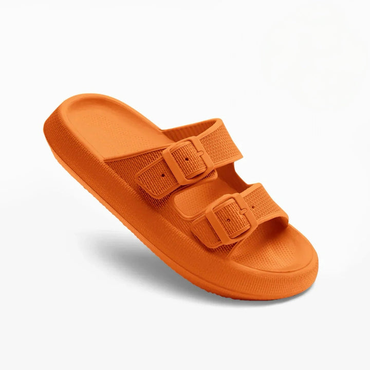 Briallen | Double Strap Slide Sandals with Buckle Detail