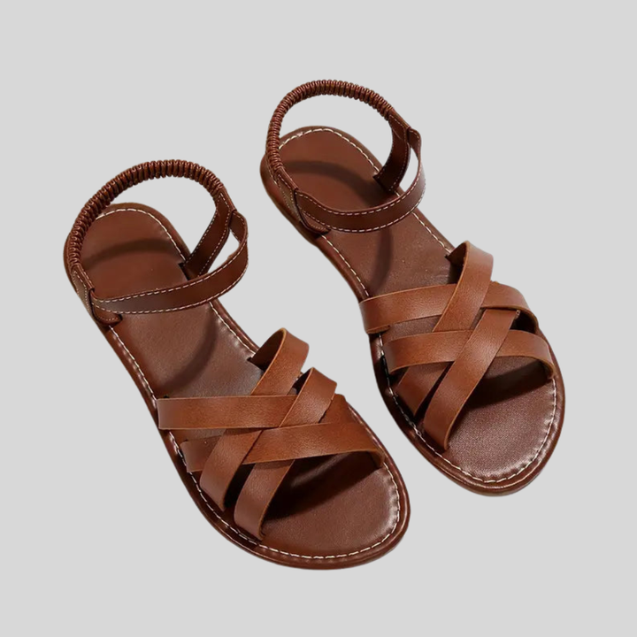 Brielle | Flat Sandals with Crisscross Straps