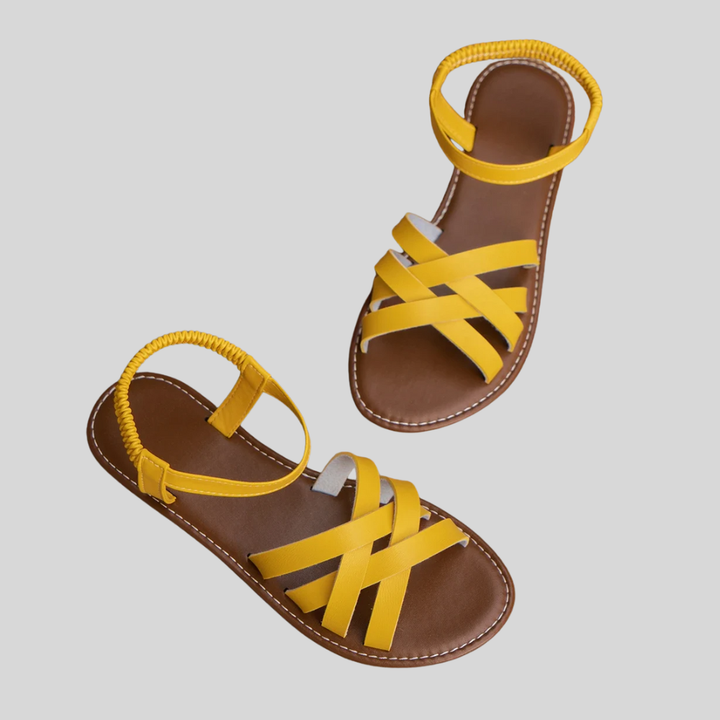Brielle | Flat Sandals with Crisscross Straps
