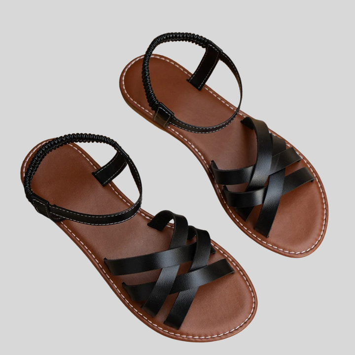 Brielle | Flat Sandals with Crisscross Straps