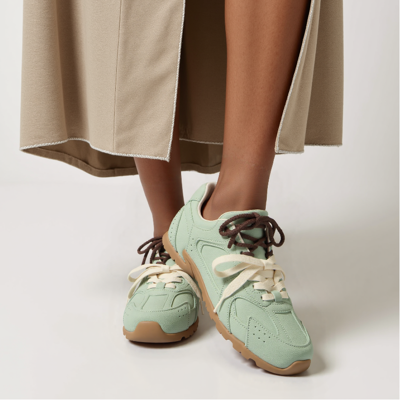 Brielle | Suede Lace Up Sneakers with Dual Laces
