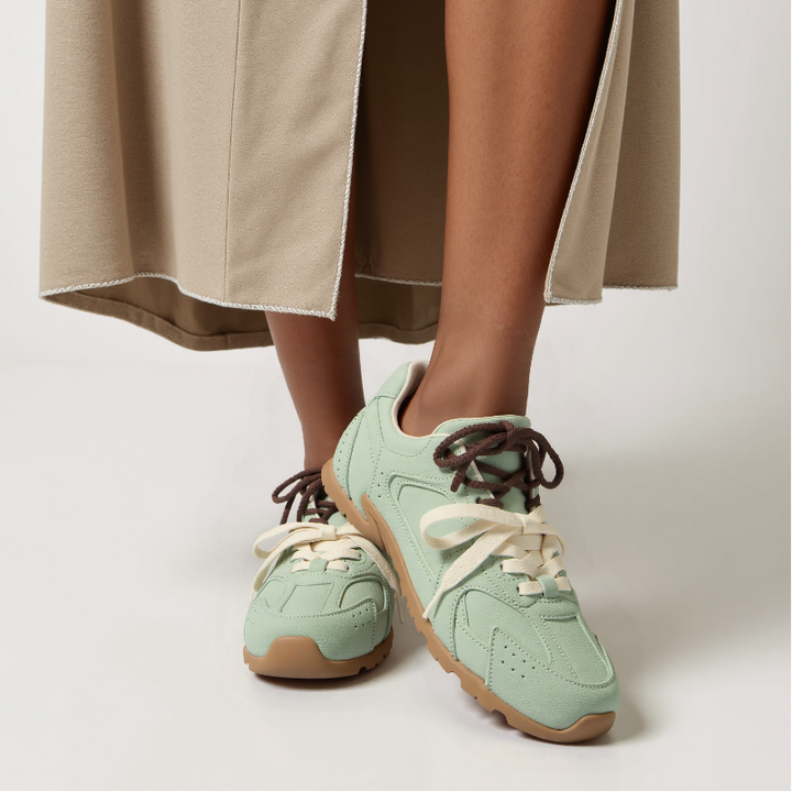 Brielle | Suede Lace Up Sneakers with Dual Laces