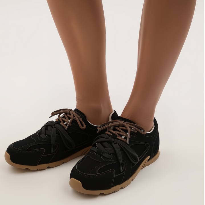 Brielle | Suede Lace Up Sneakers with Dual Laces