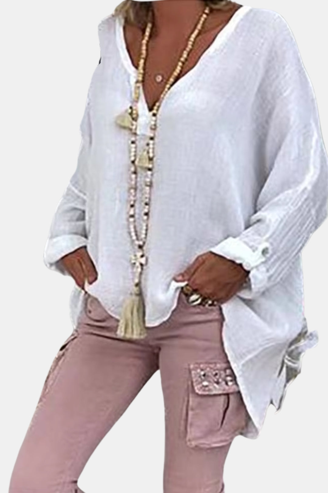 Brinelle | Relaxed Tunic Blouse with Split Neck