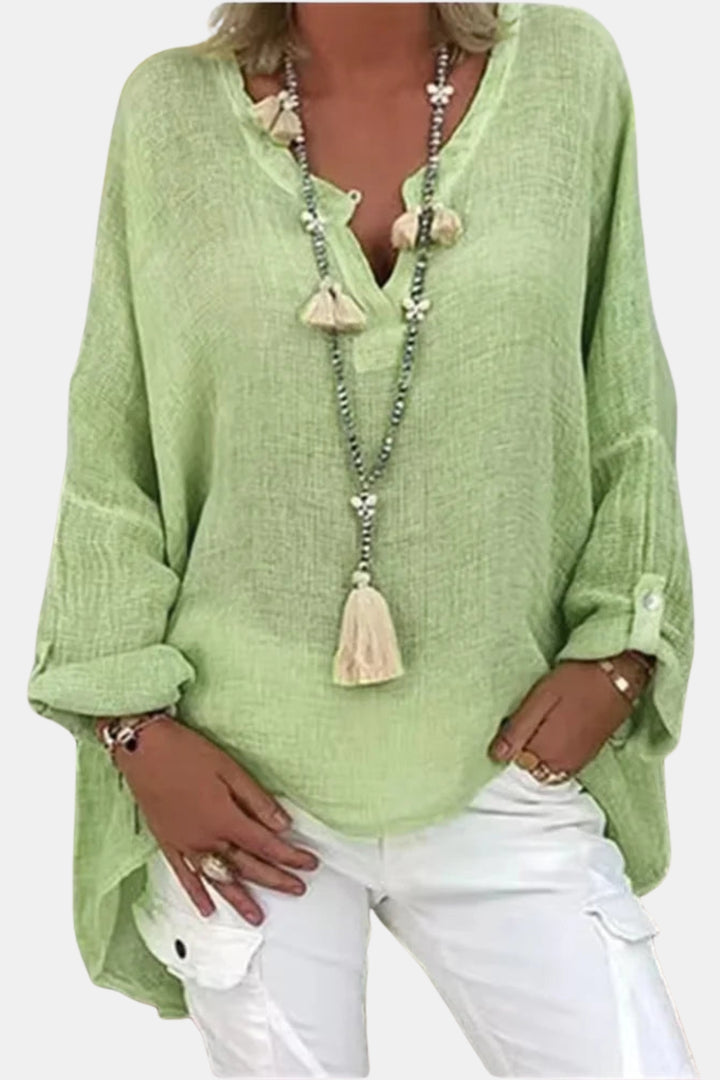 Brinelle | Relaxed Tunic Blouse with Split Neck