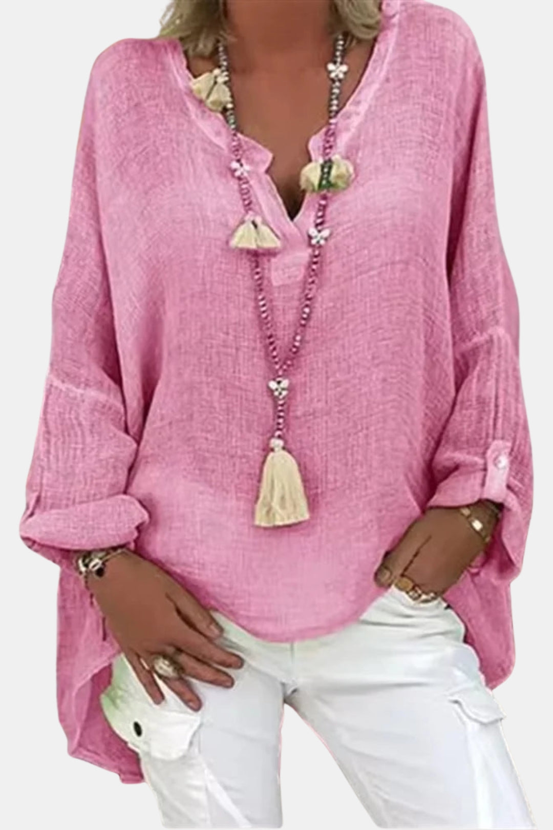 Brinelle | Relaxed Tunic Blouse with Split Neck