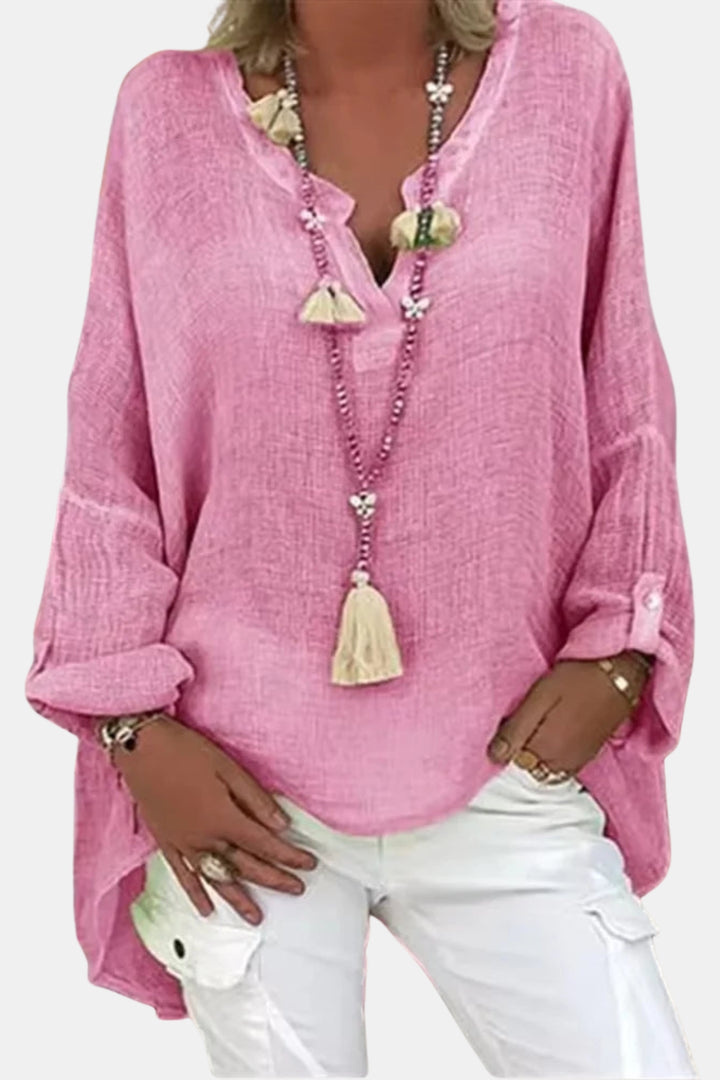 Brinelle | Relaxed Tunic Blouse with Split Neck