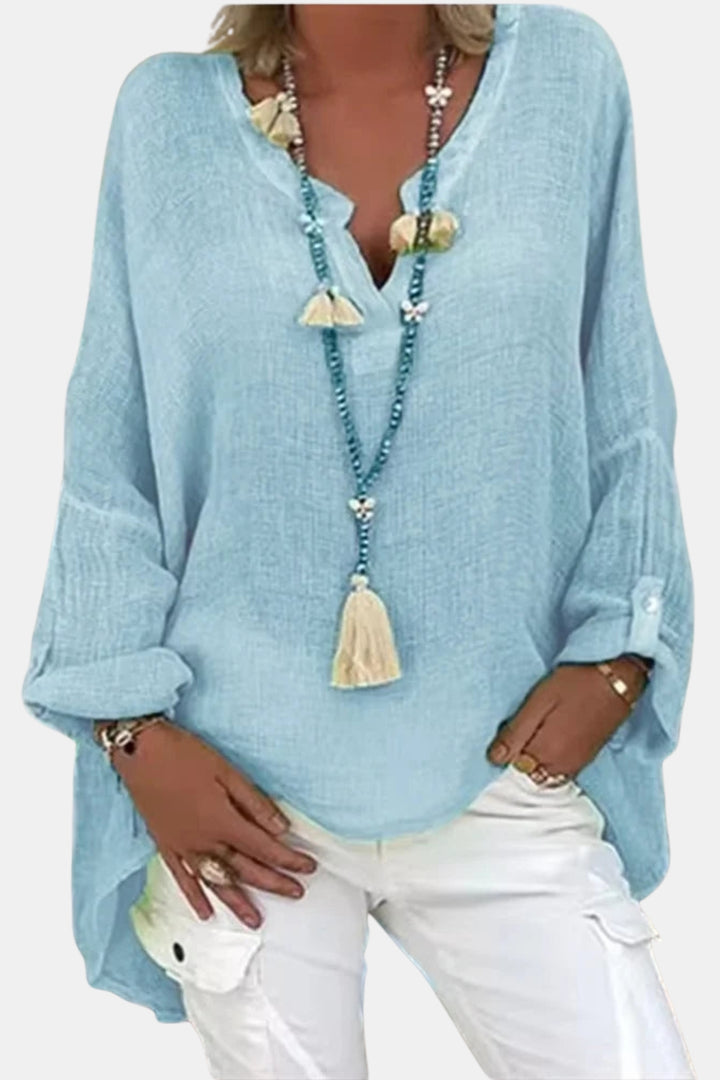 Brinelle | Relaxed Tunic Blouse with Split Neck