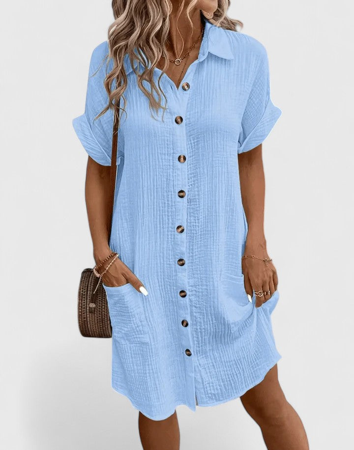 Briselle | Casual Shirt Dress with Button Front