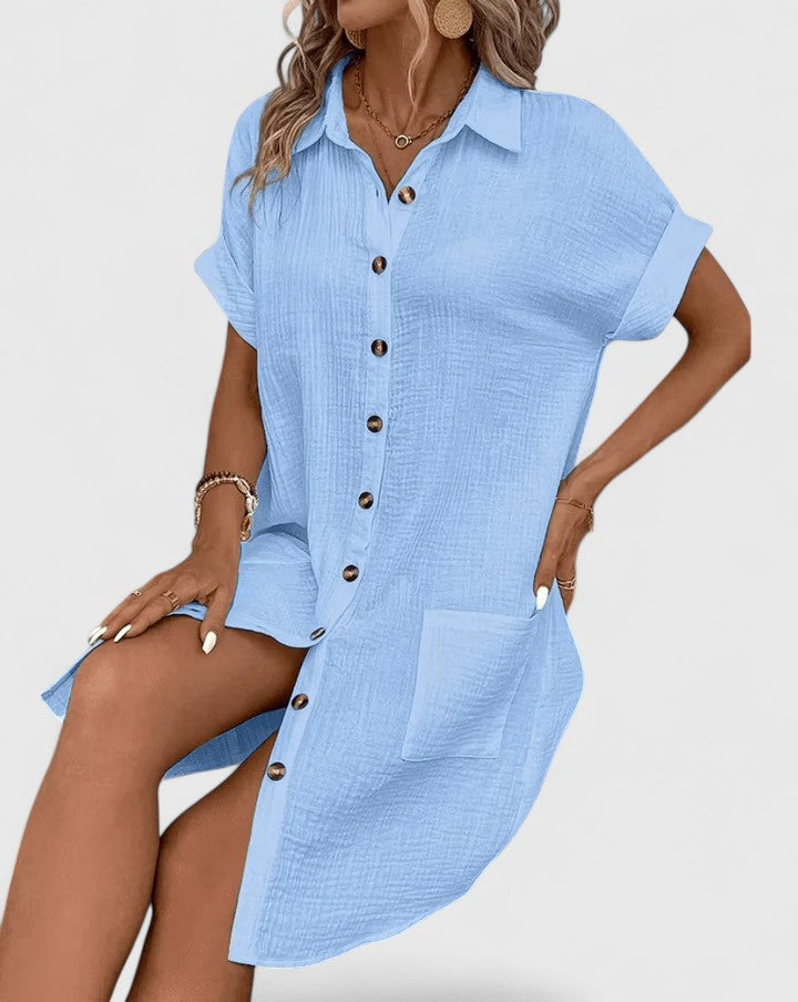 Briselle | Casual Shirt Dress with Button Front