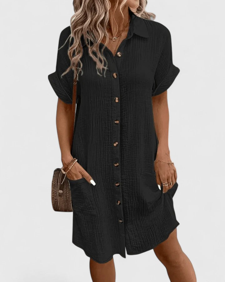 Briselle | Casual Shirt Dress with Button Front