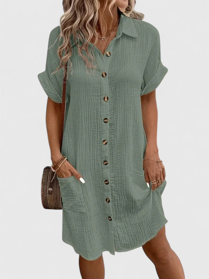Briselle | Casual Shirt Dress with Button Front