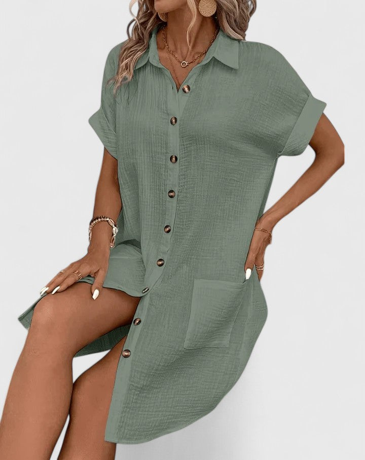 Briselle | Casual Shirt Dress with Button Front