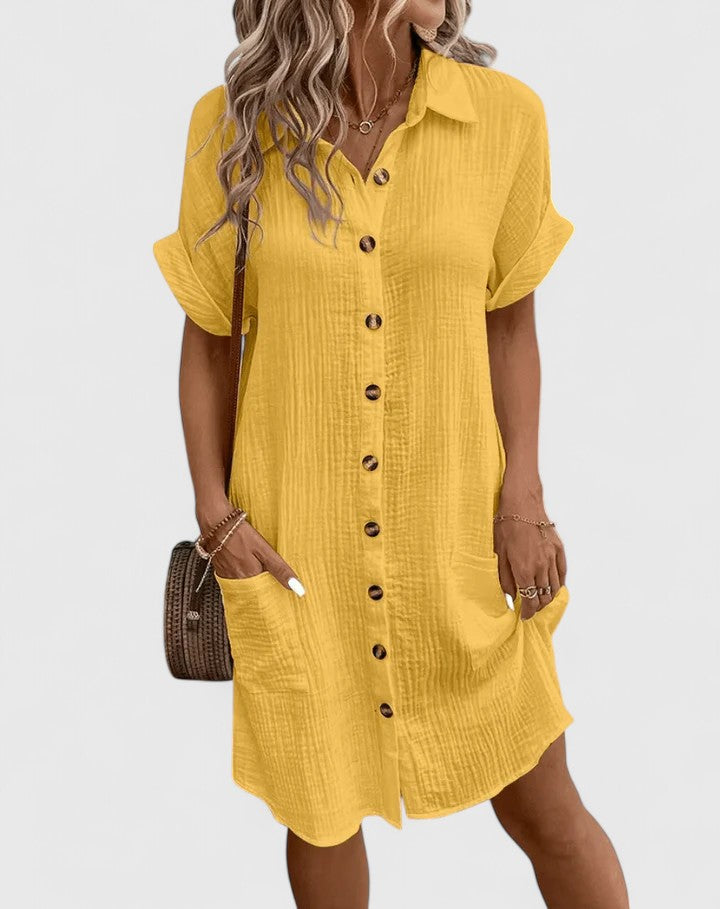 Briselle | Casual Shirt Dress with Button Front