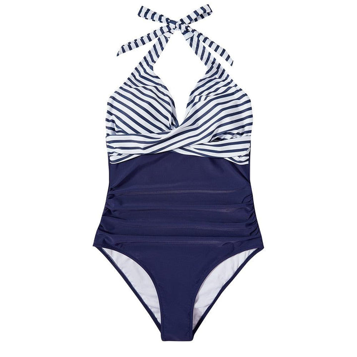Brittany | Halter One Piece Swimsuit with Printed Bottom