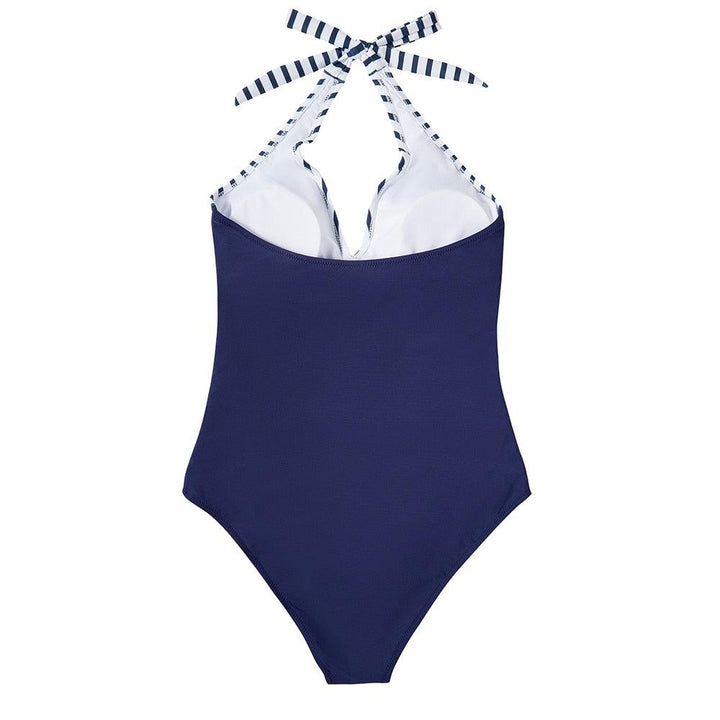 Brittany | Halter One Piece Swimsuit with Printed Bottom