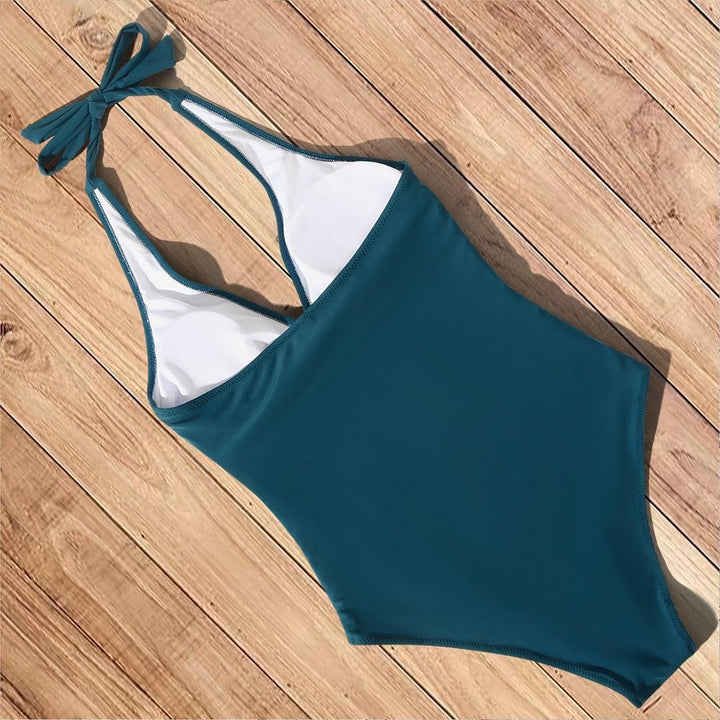 Brittany | Halter One Piece Swimsuit with Printed Bottom