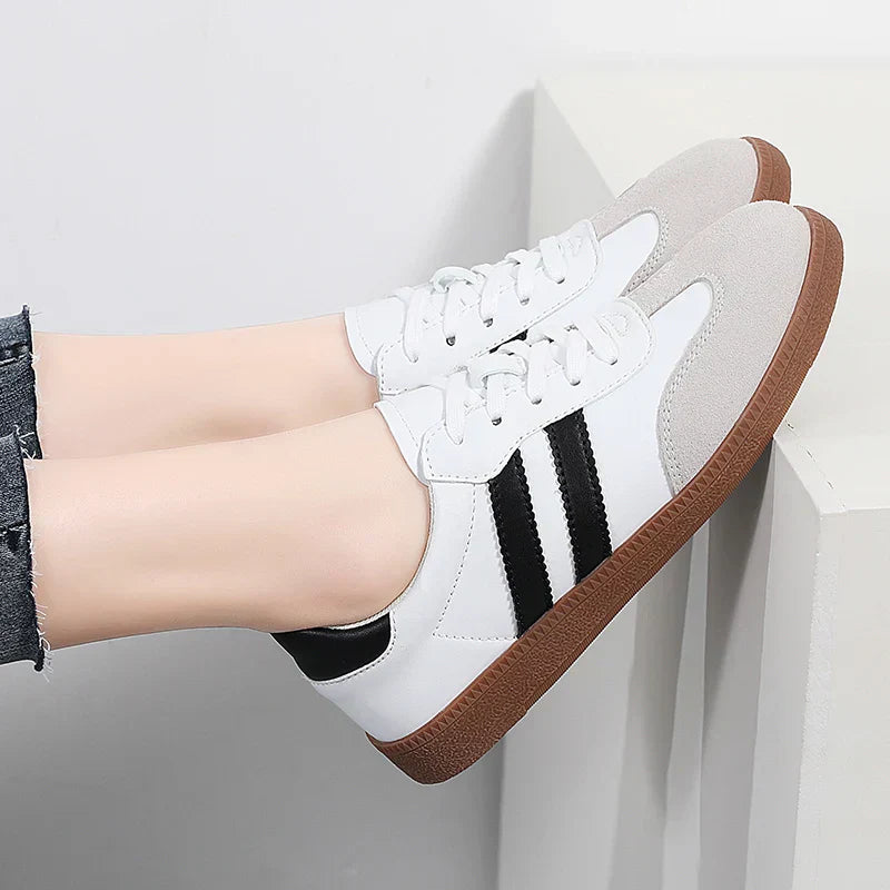 Brooke | Classic Low Top Sneakers with Stripe Detail