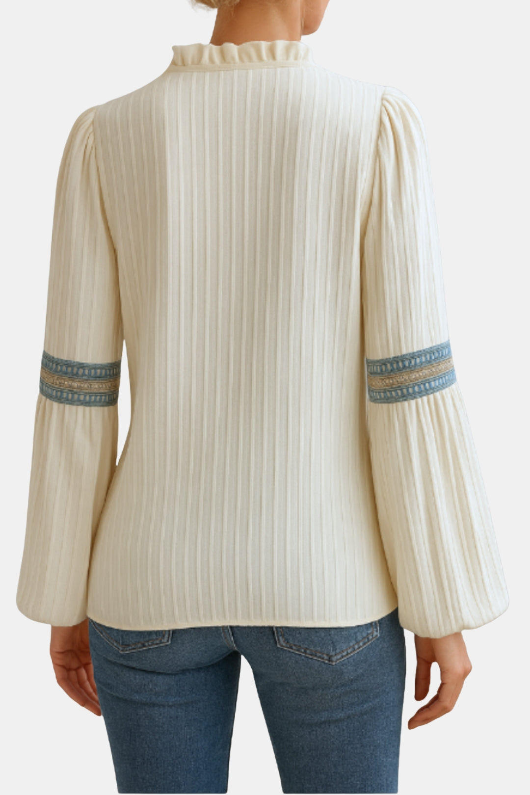 Brynelle | Chic Embroidered Blouse with V Neckline