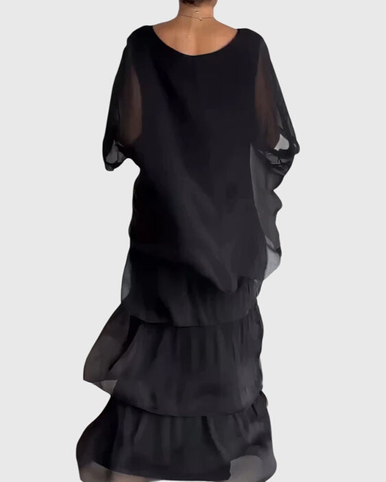 Brynleigh | Tiered Maxi Dress with Flowing Overlay