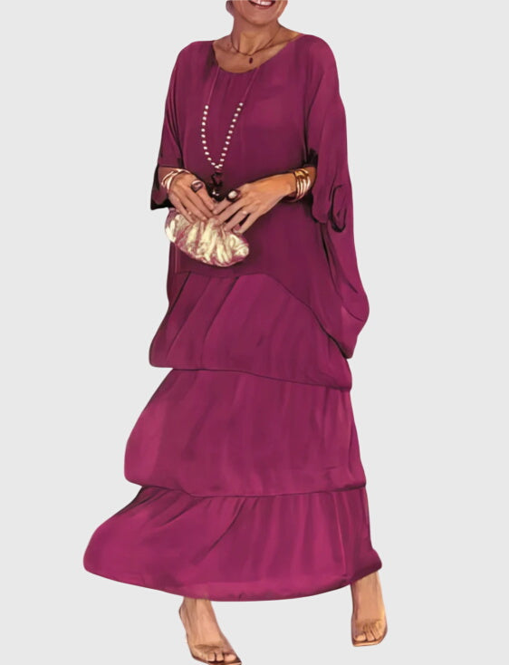 Brynleigh | Tiered Maxi Dress with Flowing Overlay