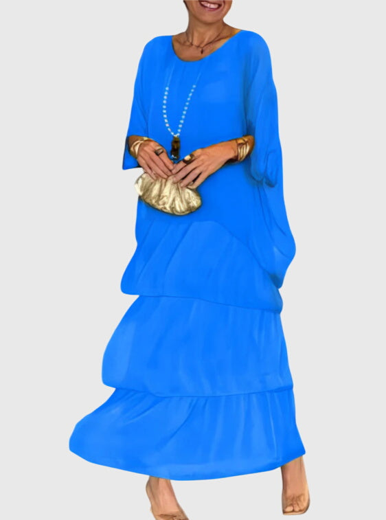Brynleigh | Tiered Maxi Dress with Flowing Overlay