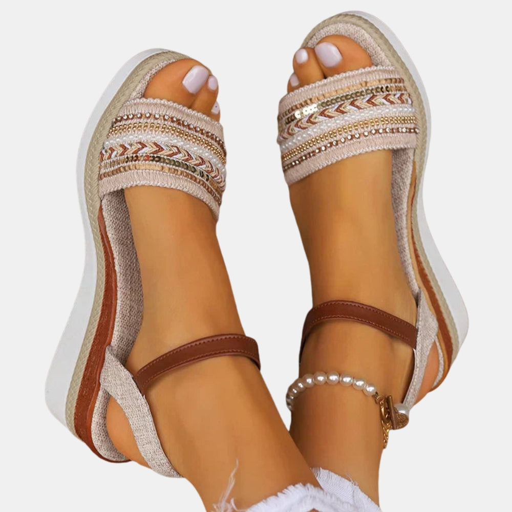 Buelahmae | Platform Sandals with Embellished Strap