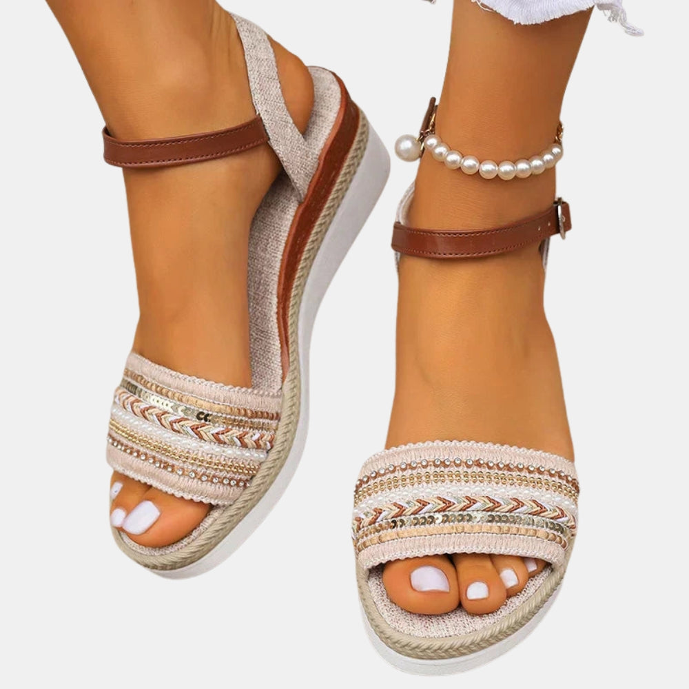 Buelahmae | Platform Sandals with Embellished Strap