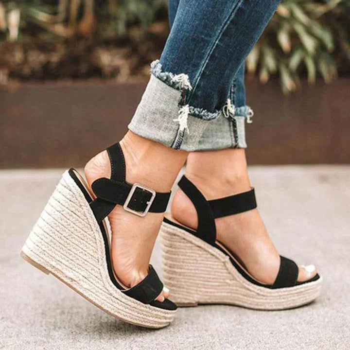 Calandra | Espadrille Wedge Sandals with Ankle Strap