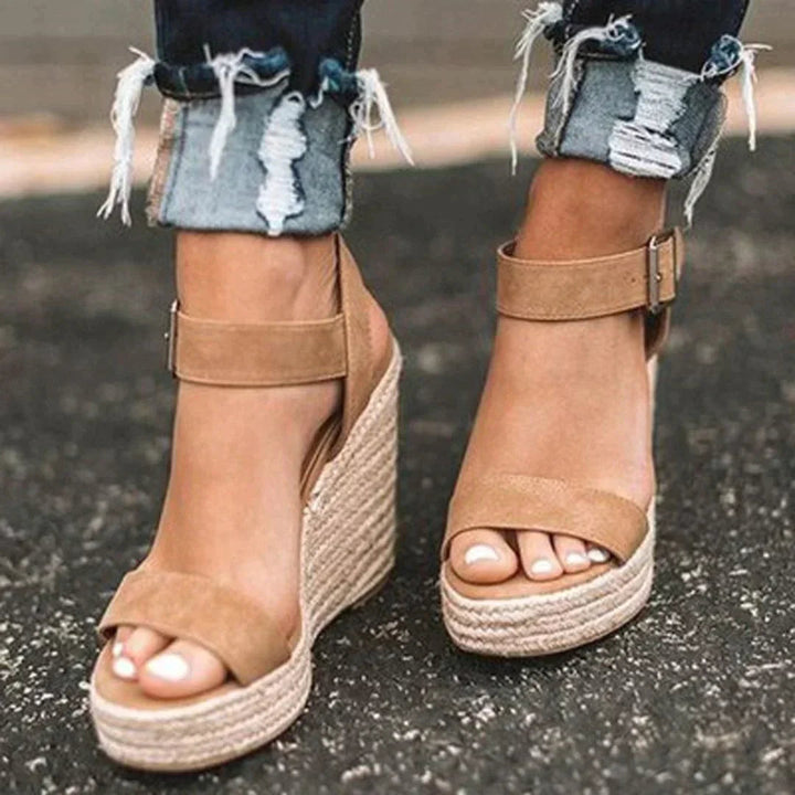 Calandra | Espadrille Wedge Sandals with Ankle Strap