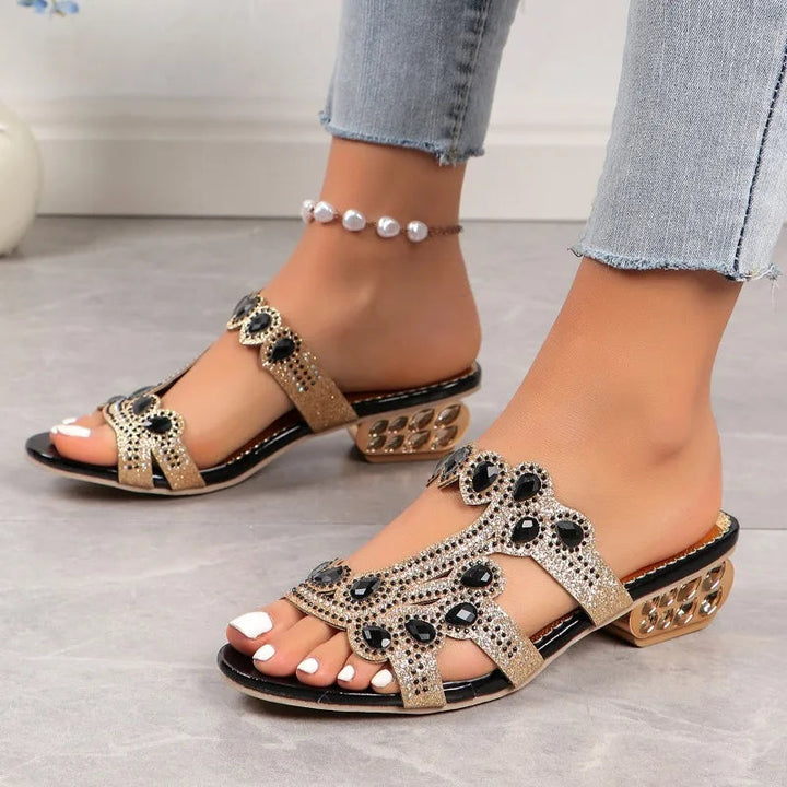 Camila | Embellished Sandals With Cutout Strap Design